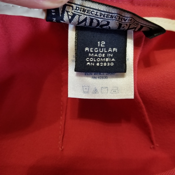 Lands' End Retro Style Side Zip Dark Coral Ankle Length Pants. Women's 12 - Picture 8 of 11